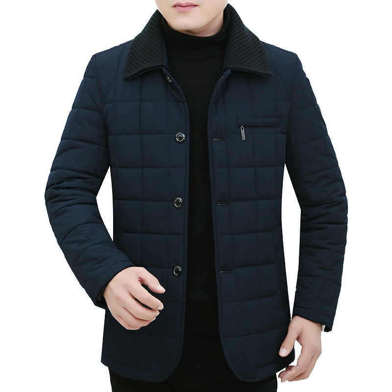 Herren Steppjacke mit Boxsteppung, Cordkragen und Brust-Reißverschlusstasche Shop Nory