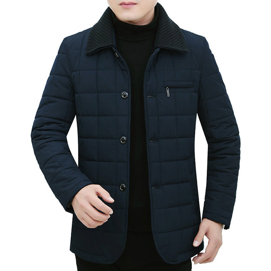 Herren Steppjacke mit Boxsteppung, Cordkragen und Brust-Reißverschlusstasche Shop Nory
