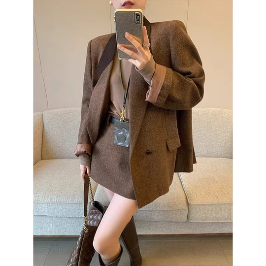 Damen Eleganter Tweed Blazer mit schickem Schnitt Shop Nory