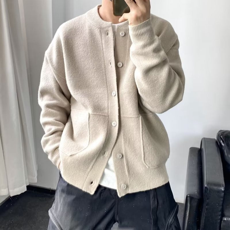 Herren Bequeme Strickjacke mit Knopfverschluss Shop Nory