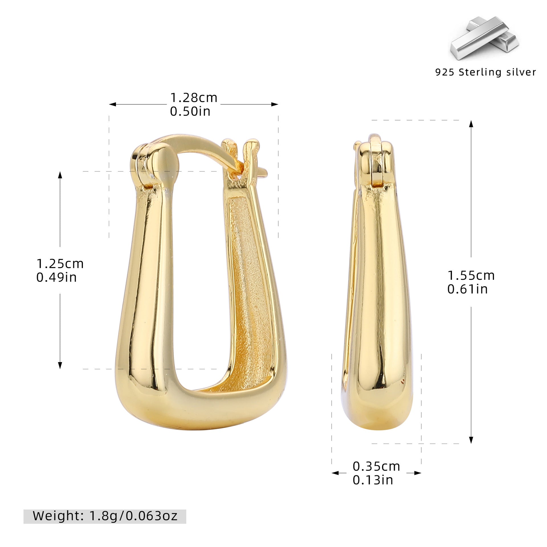 Damen Ohrhänger im modernen, minimalistischen Design aus 925 Sterling Silber Shop Nory