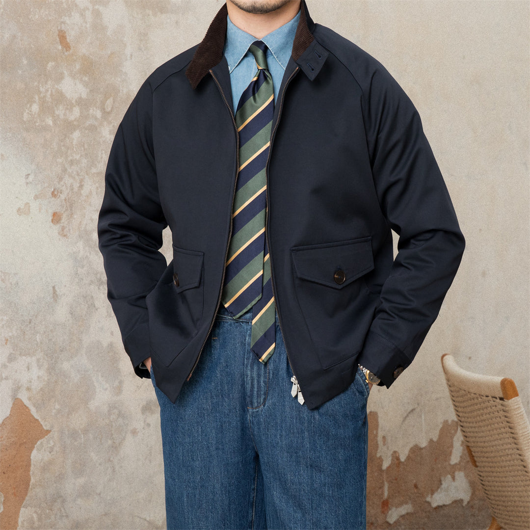 Herren Kurzblouson mit Cordkragen, Pattentaschen und Reißverschluss Shop Nory