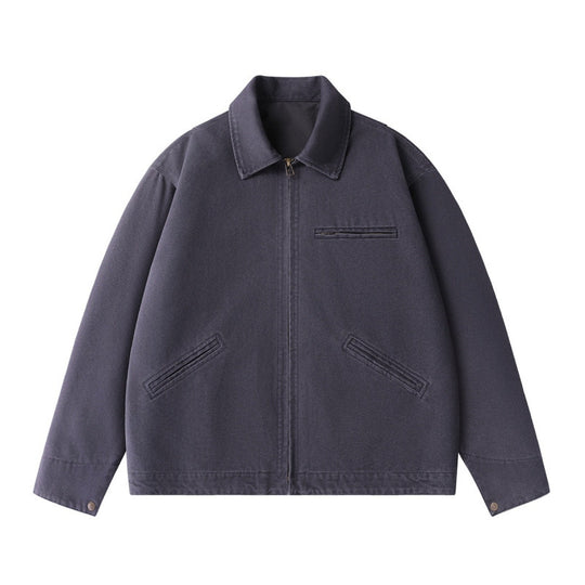 Herren Kurzjacke im Boxy-Schnitt aus Canvas mit Hemdkragen und Leistentaschen Shop Nory