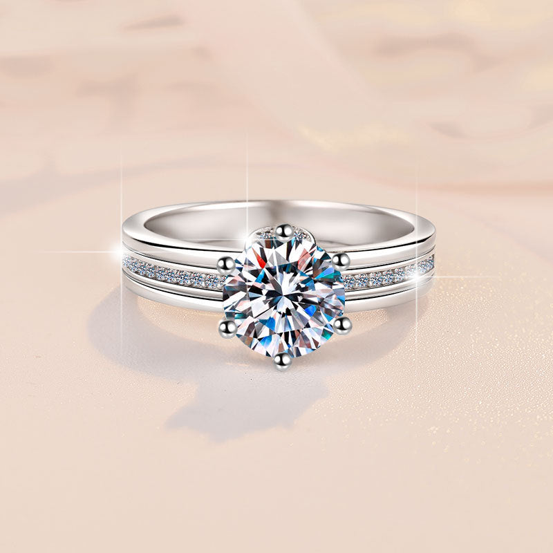 Damen Verlobungsring mit kunstvollem Design und funkelndem Zirkonia Shop Nory