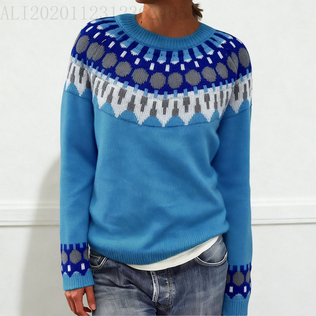 Damen nan Norwegerpullover aus Wollmix mit Rundhalsausschnitt und traditionellem Fair-Isle-Yoke Shop Nory