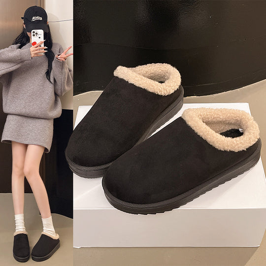 Damen Gefütterte Mule-Hausschuhe mit Kunstfellfutter und rutschfester Gummisohle Shop Nory