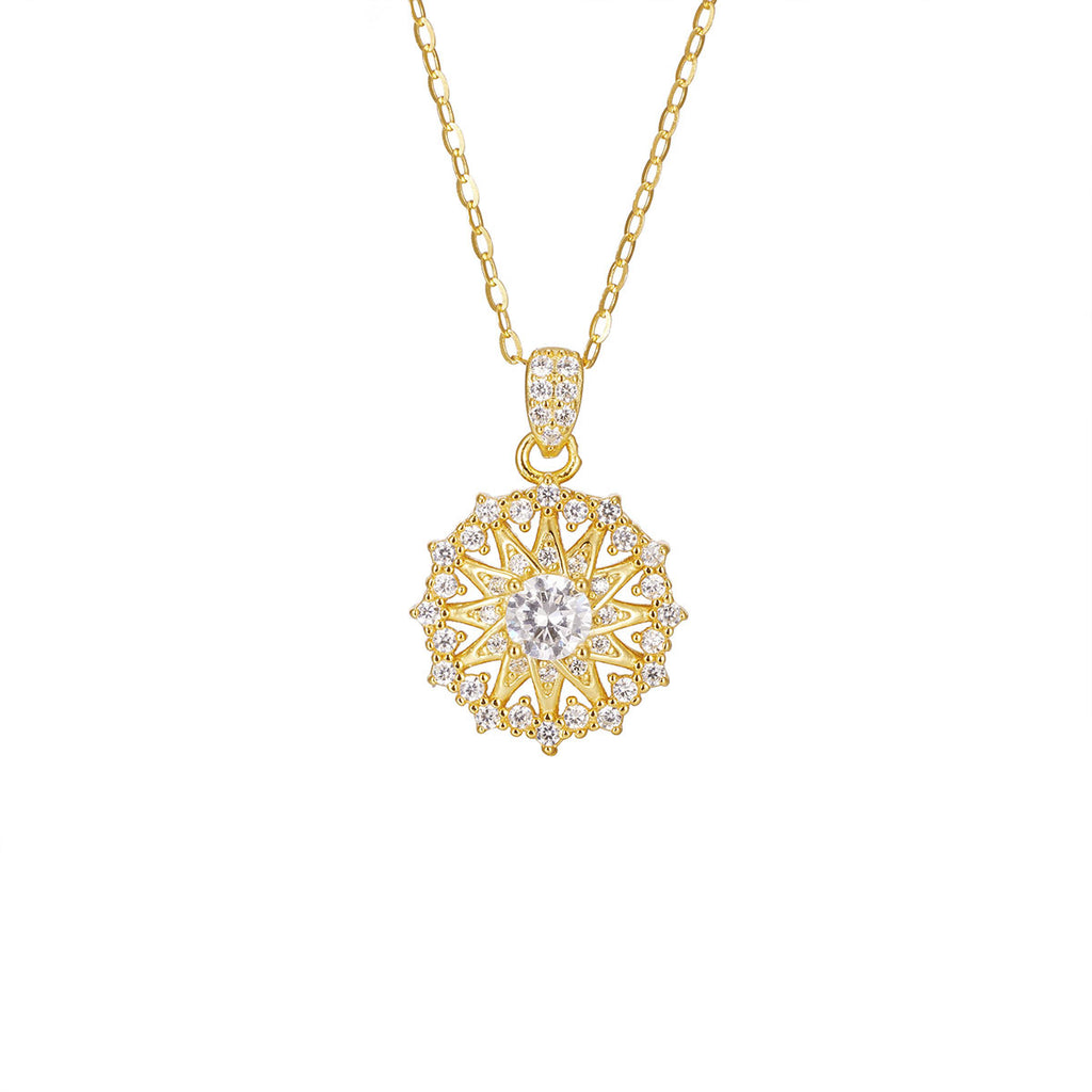Damen elegante Halskette mit funkelndem Kristallanhänger Shop Nory