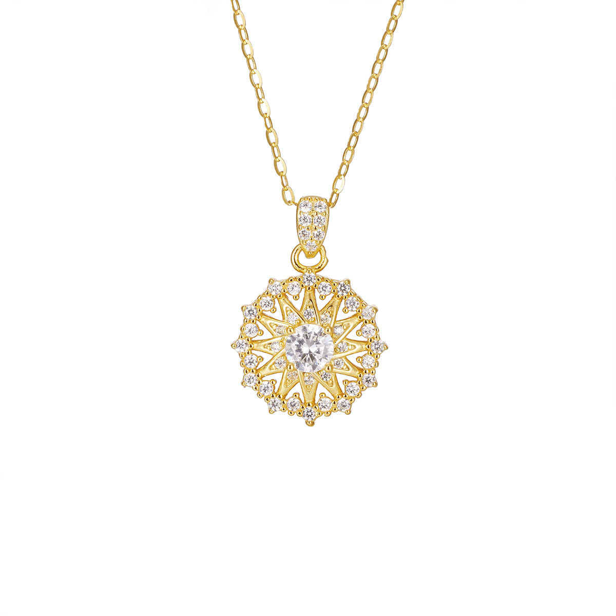 Damen elegante Halskette mit funkelndem Kristallanhänger Shop Nory