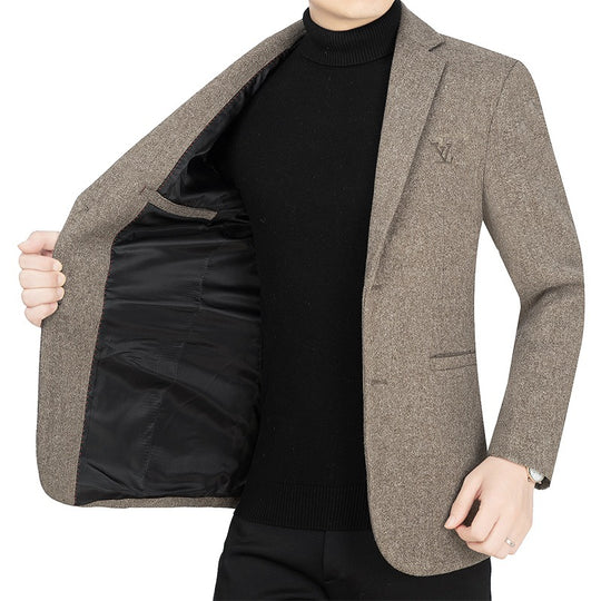 Herren Slim-Fit Sakko im Filzlook mit minimalistischen Pattentaschen Shop Nory