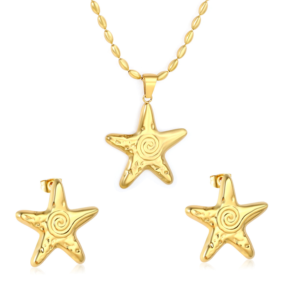 Damen Schmuckset mit stilvollem Stern-Anhänger und passenden Ohrsteckern Shop Nory