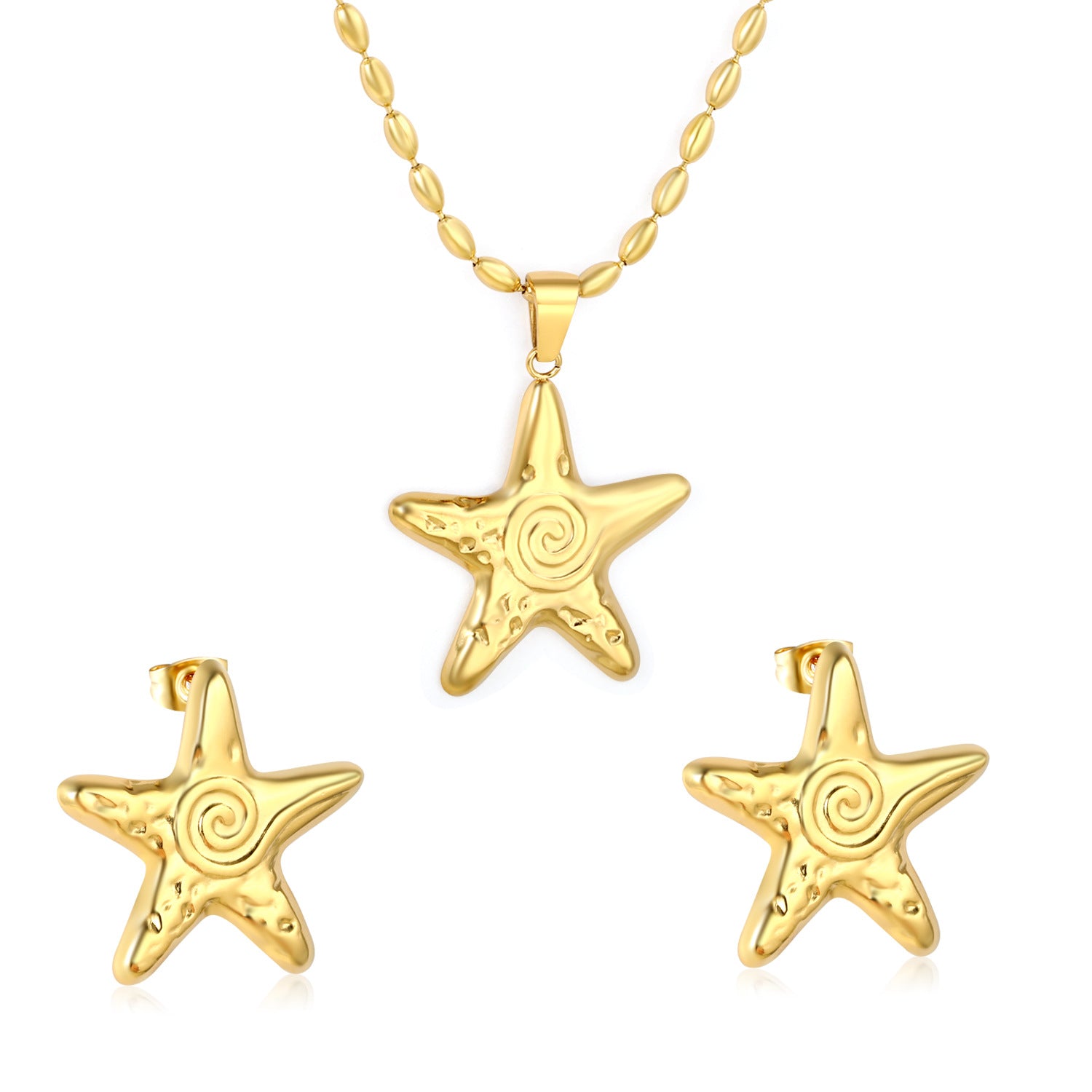 Damen Schmuckset mit stilvollem Stern-Anhänger und passenden Ohrsteckern Shop Nory