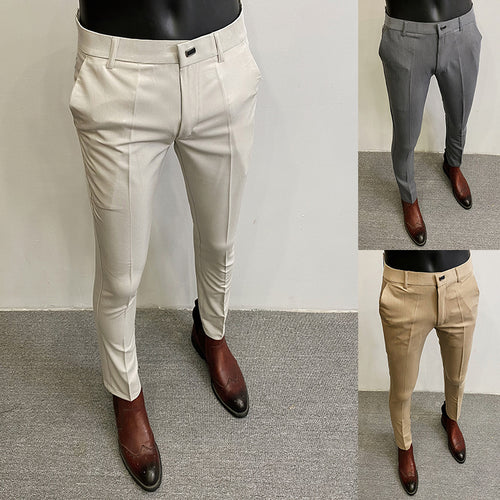 Herren taillierte Chino-Anzughose mit Bügelfalte, Stretchkomfort und verdecktem Hakenverschluss Shop Nory
