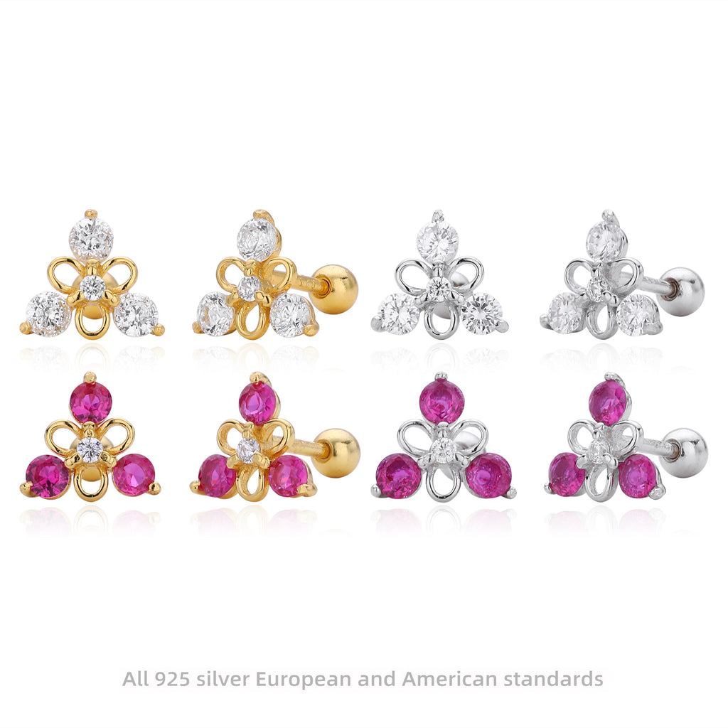 Damen Ohrstecker im blühenden Blumenmotif aus hochwertigem 925 Sterling Silber Shop Nory
