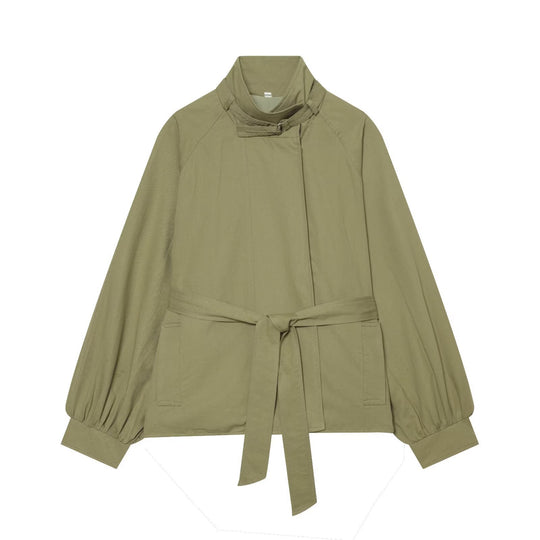 Damen Kurzcape-Trenchjacke mit Taillengürtel und Funnelkragen Shop Nory