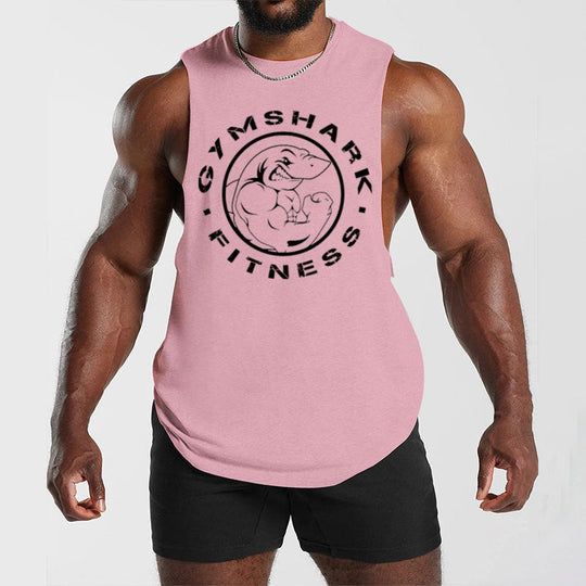 Herren nan ärmelloses Muskelshirt mit extra tiefen Armöffnungen und großem Logodruck