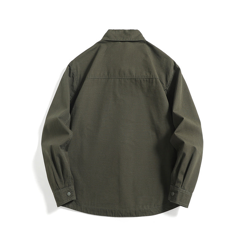 Herren Ripstop-Overshirt mit Druckknopfleiste, geradem Schnitt und Brusttasche Shop Nory