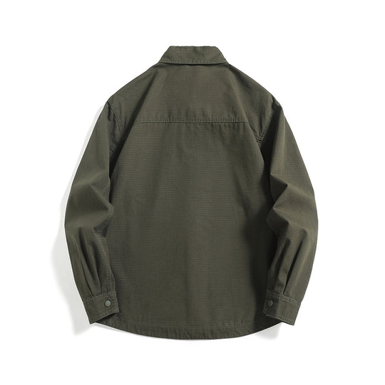 Herren Ripstop-Overshirt mit Druckknopfleiste, geradem Schnitt und Brusttasche Shop Nory