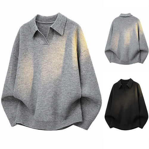 Damen Modischer Grobstrickpullover mit V-Ausschnitt und lässigem Schnitt Shop Nory