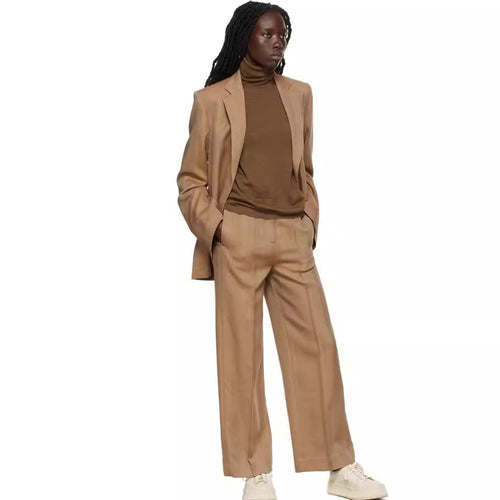 Damen Zweiteiliges Oversize-Blazer‑Set mit weiten Bundfaltenhosen Shop Nory