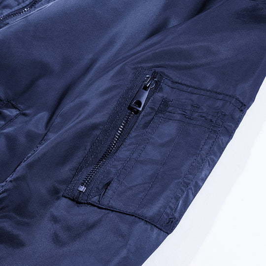 Herren Wind- und Wasserabweisende Nylon-Bomberjacke mit Rippbündchen und Ärmeltasche Shop Nory