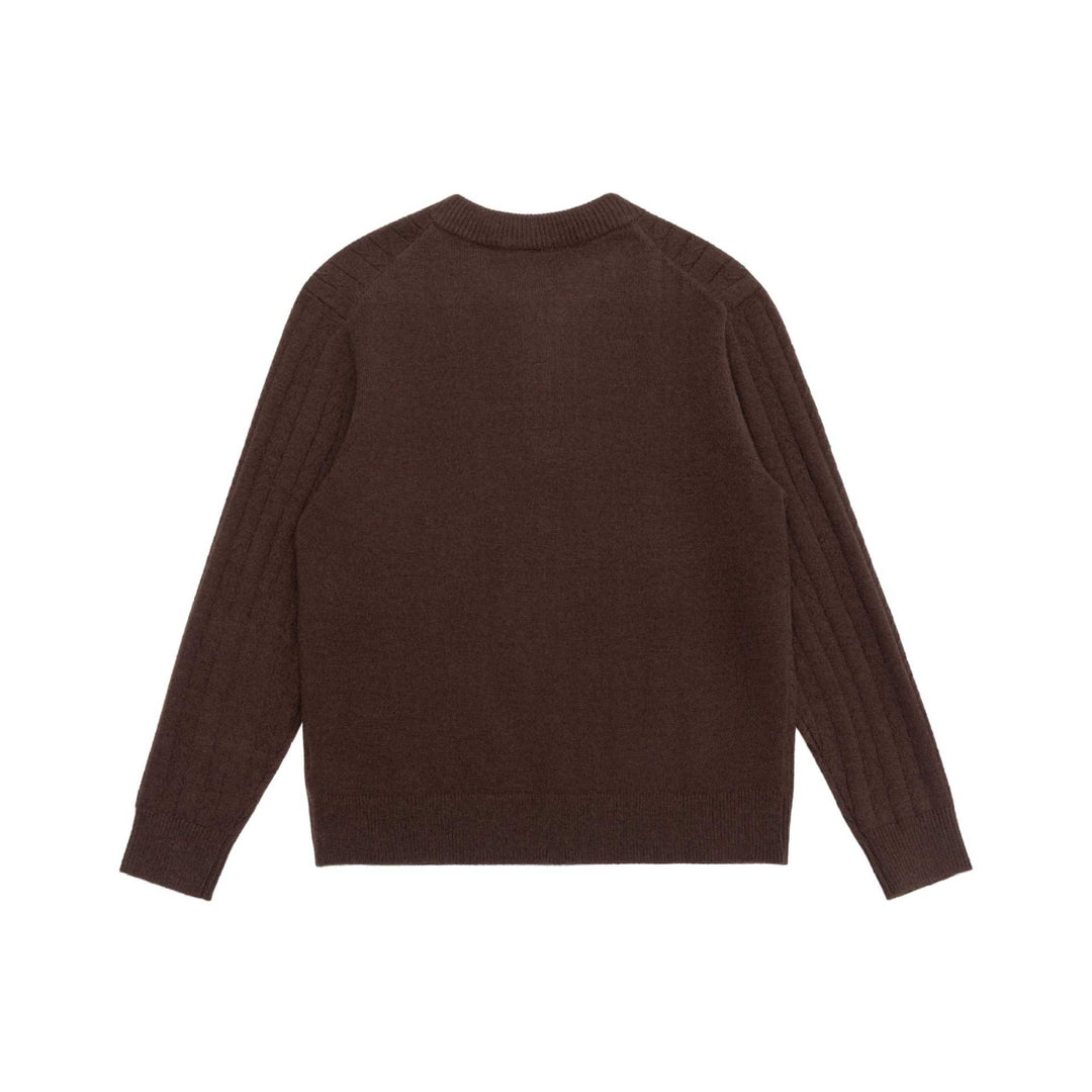 Herren Zopfmuster-Halbzip-Pullover mit Stehkragen und geripptem Saum Shop Nory