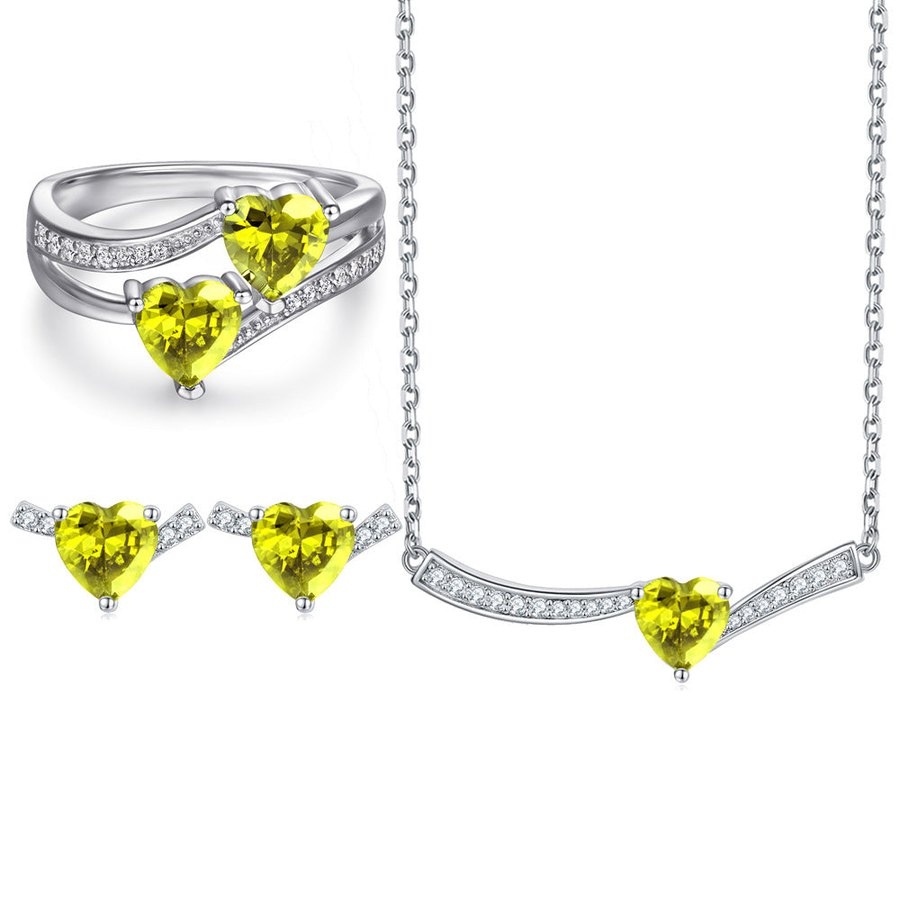 Damen Schmuckset mit elegantem Ring, Ohrringen und Halskette Shop Nory