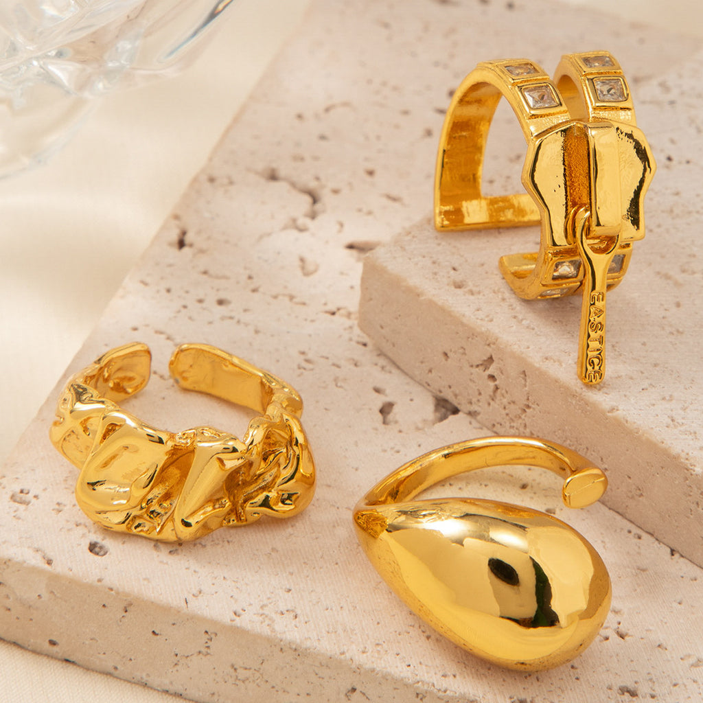 Damen skulpturaler Ring aus hochwertigem Metall Shop Nory