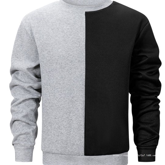 Herren Sweatshirt mit zweifarbiger Blockoptik, Rundhals & weichem Baumwoll‑Mix Shop Nory