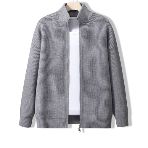 Herren Stylische Strickjacke mit hohem Kragen und Reißverschluss Shop Nory