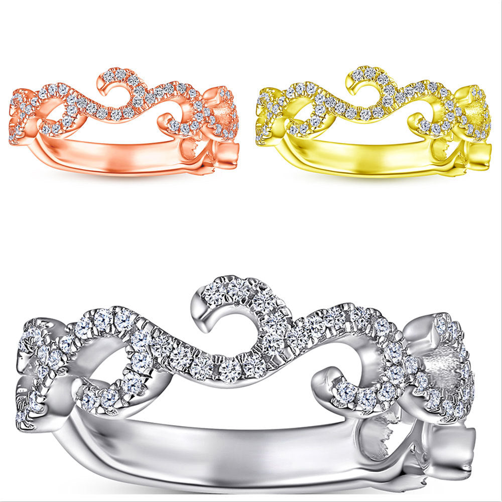 Damen Ring mit geschwungenem Design und funkelnden Zirkonia-Details Shop Nory