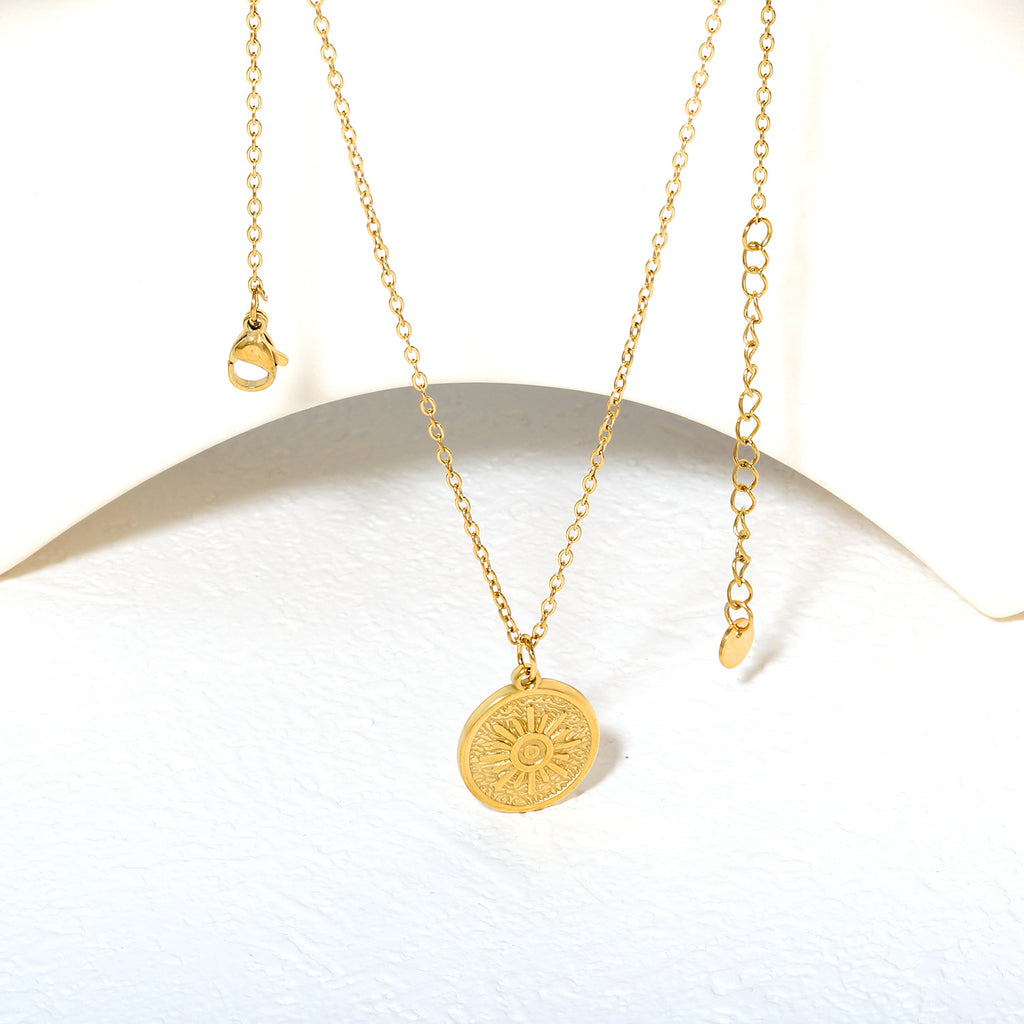 Damen Halskette mit kunstvollem Sonnenanhänger aus hochwertigem Edelstahl Shop Nory