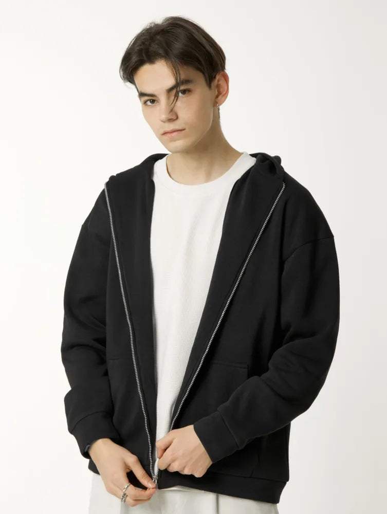 Herren nan minimalistischer Zip-Hoodie mit cleanem Oversize-Schnitt und weichem French-Terry-Futter Shop Nory