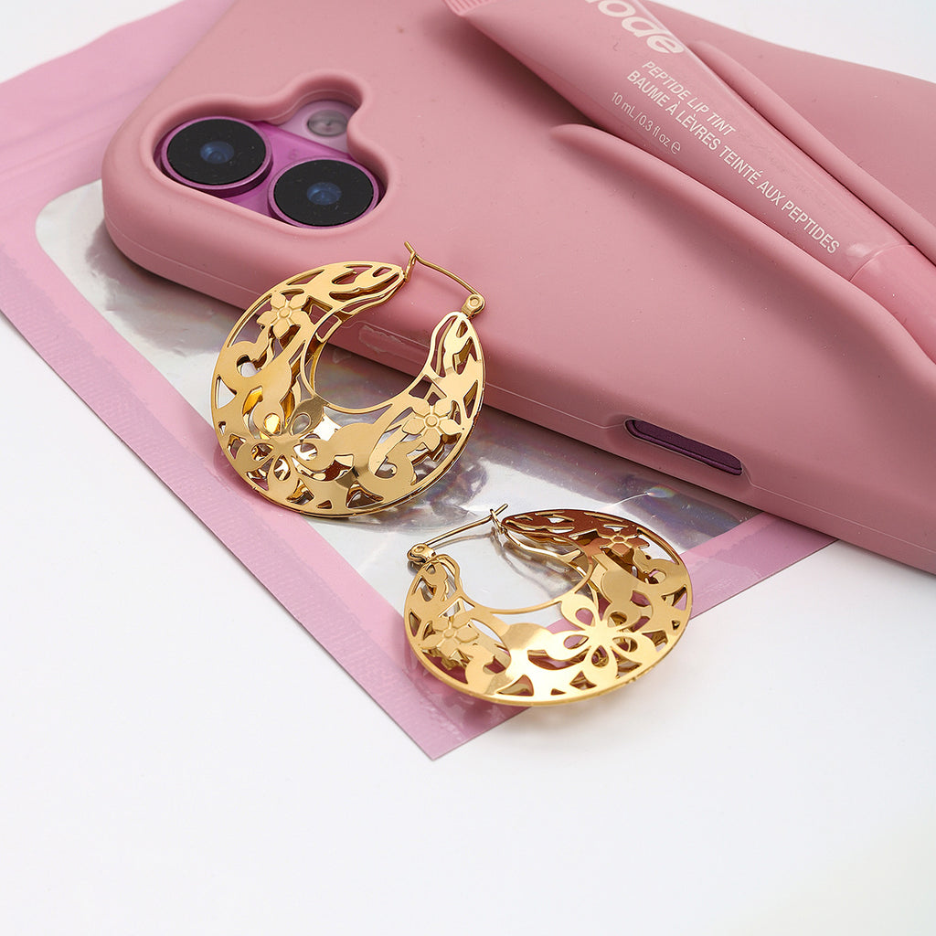 Damen Ohrhänger mit floralem Design aus hochwertigem Edelstahl Shop Nory
