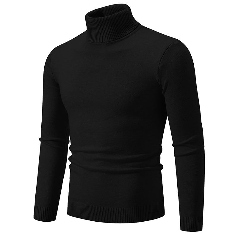 Herren nan taillierter Rollkragenpullover aus feinem Feinstrick mit geripptem Kragen