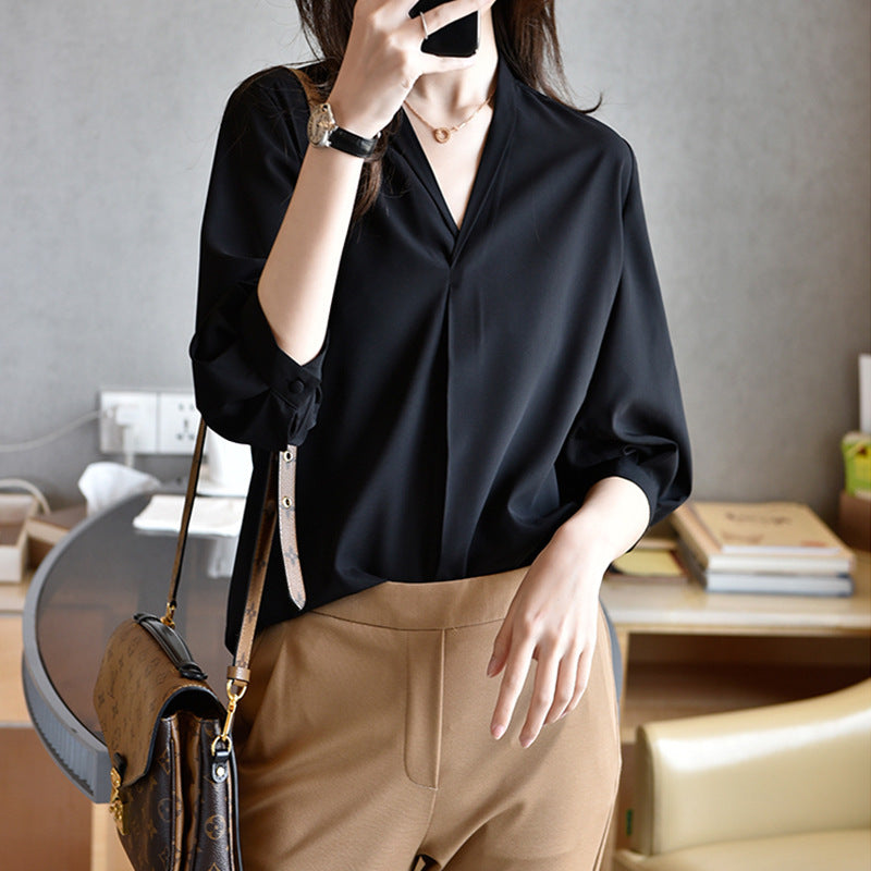 Damen Elegante Bluse mit Ballonärmeln Shop Nory