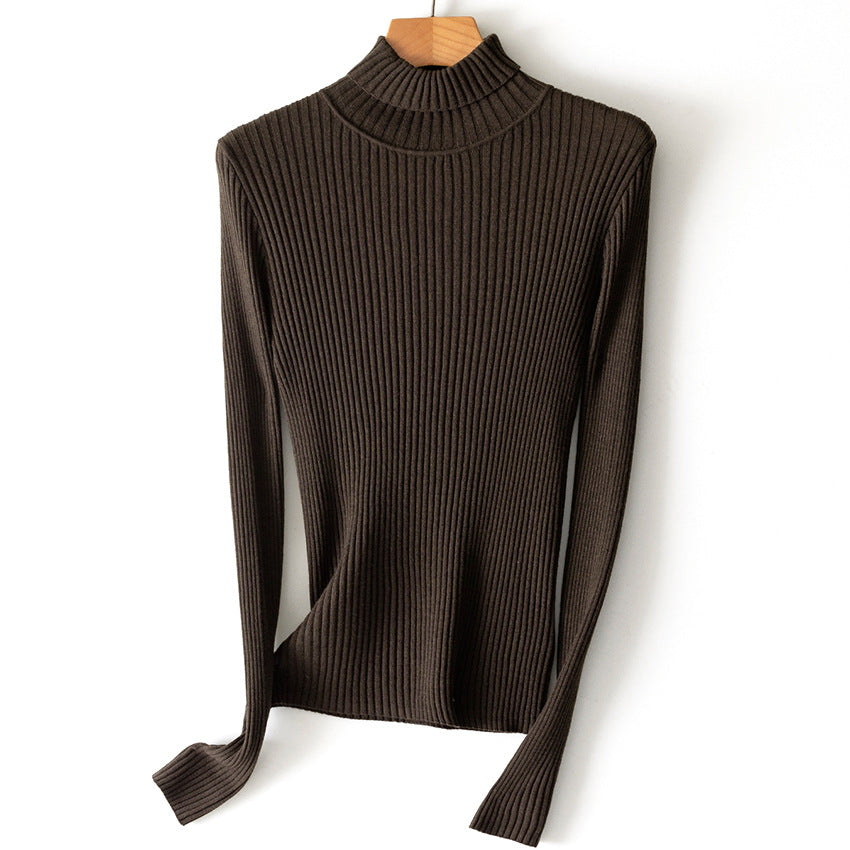 Damen Figurnaher Feiner Rippstrick-Rollkragenpullover mit Stretch-Finish Shop Nory