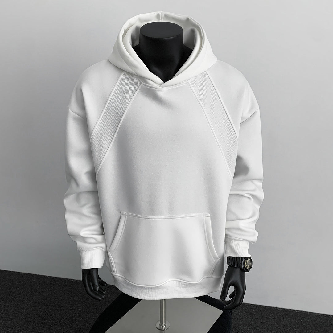 Herren Oversize-Kapuzenpullover mit diagonalem Einsatz und Kängurutasche Shop Nory
