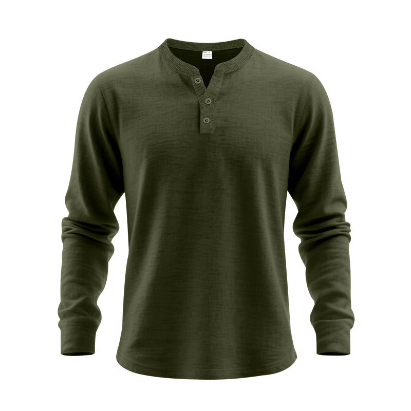 Herren Langarmshirt mit Knopfleiste