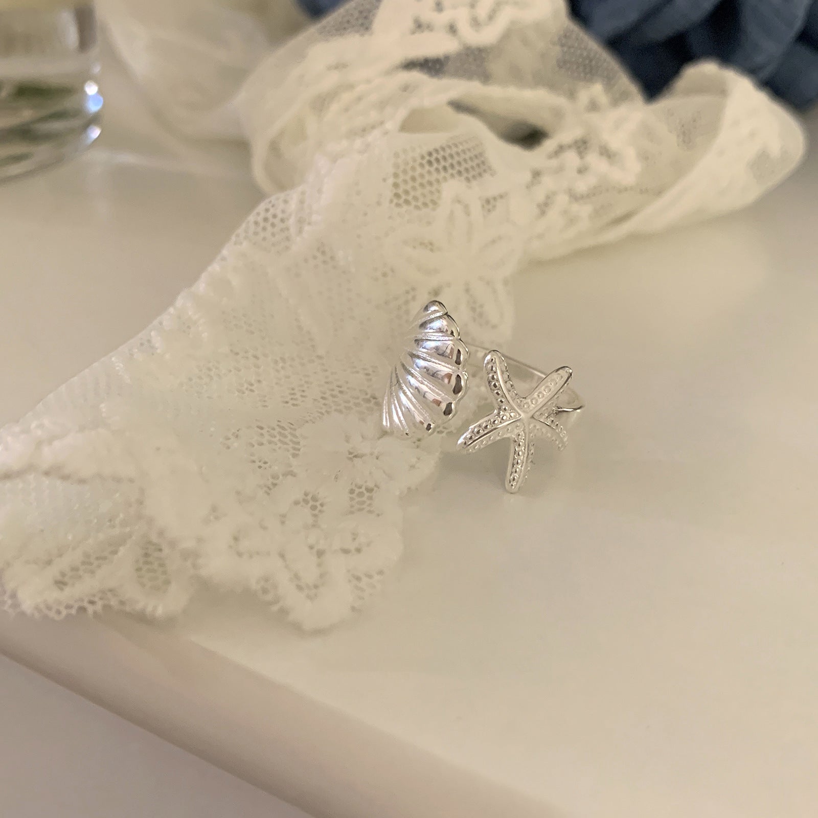 Damen Ohrringe im Muschel- und Seestern-Design Shop Nory