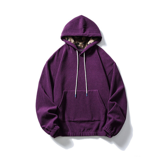 Unisex Oversize-Fleece-Hoodie mit Teddyfutter, Kängurutasche und elastischem Saum Shop Nory