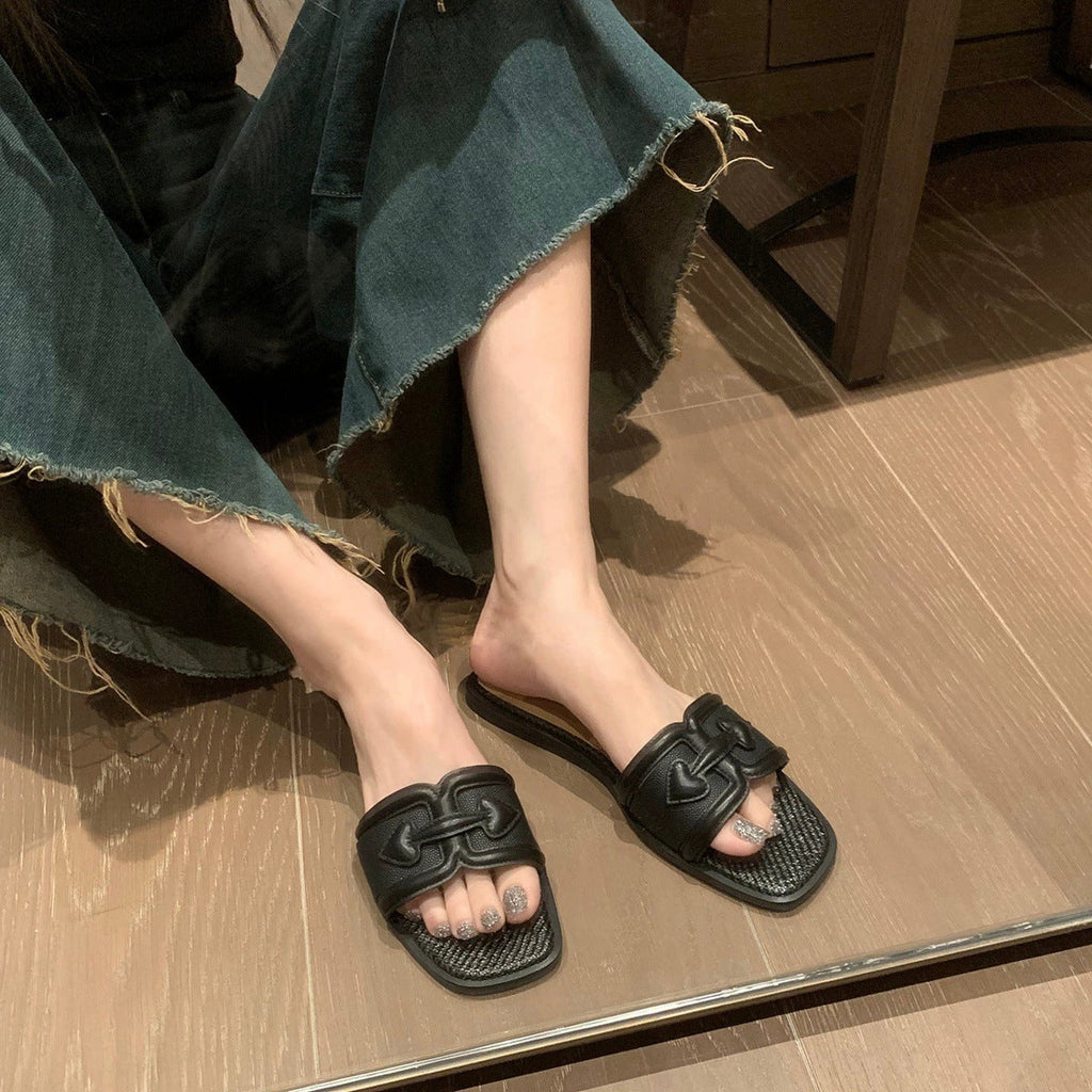 Damen Mules mit modischem geflochtenem Design und komfortablen Absatz Shopnory