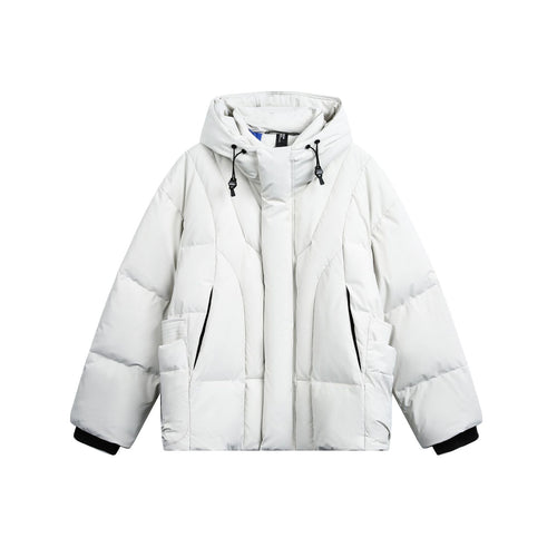 Damen weit geschnittener Steppparka mit hohem Kragen, Kapuze und Cargo-Taschen Shop Nory
