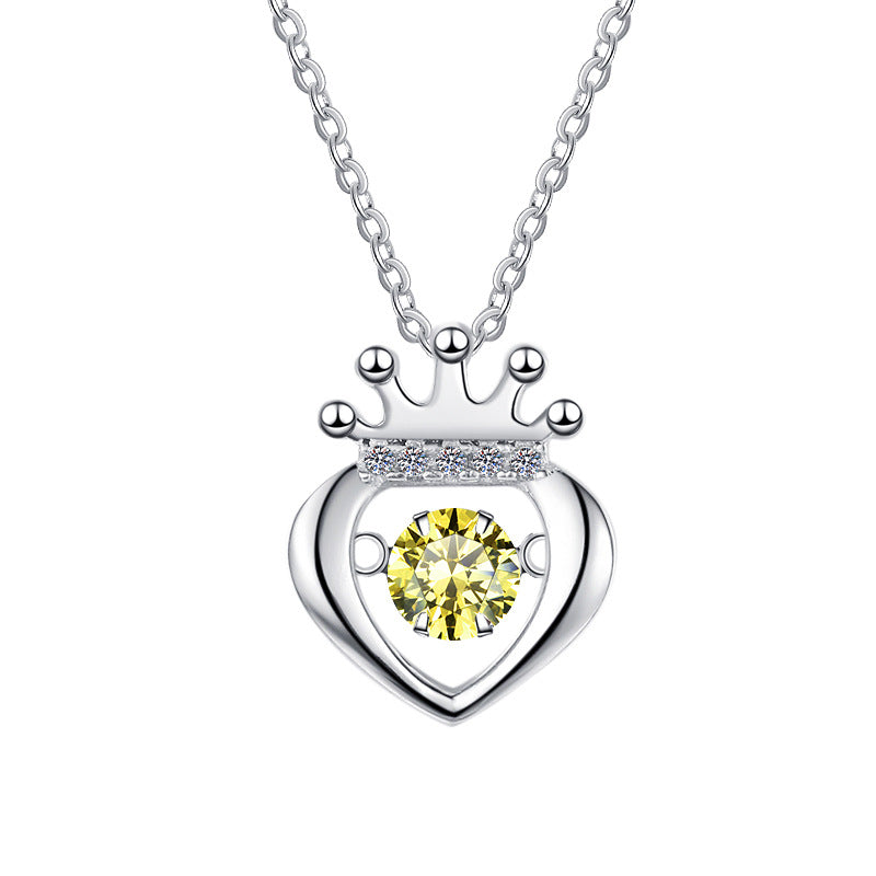 Damen Halskette mit herzförmigem Anhänger und Krone Shop Nory