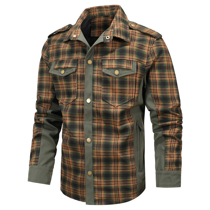 Herren Karo-Fieldshirt mit Utility-Taschen, Epauletten und Softshell-Seiteneinsätzen Shop Nory