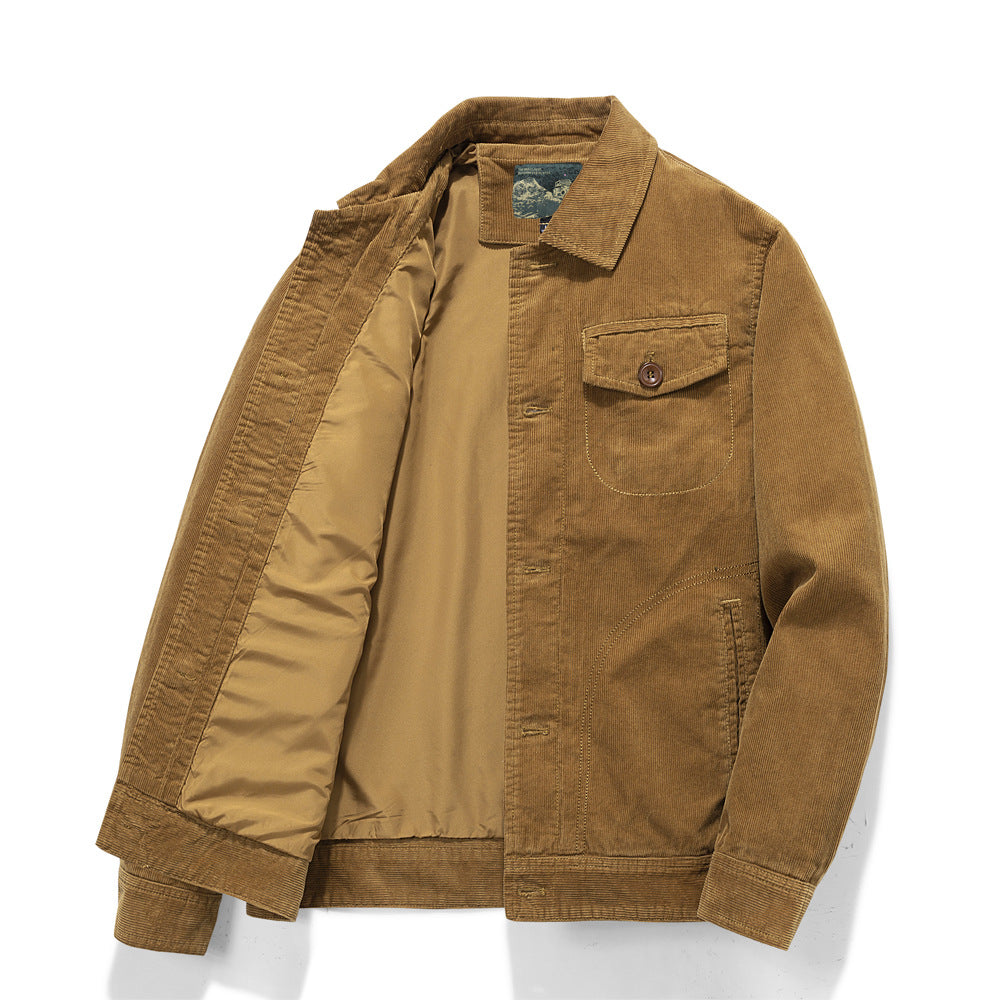 Herren Kordjacke im Worker-Stil mit gesteppter Innenfütterung Shop Nory