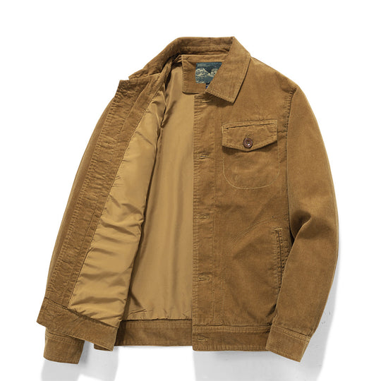 Herren Kordjacke im Worker-Stil mit gesteppter Innenfütterung Shop Nory