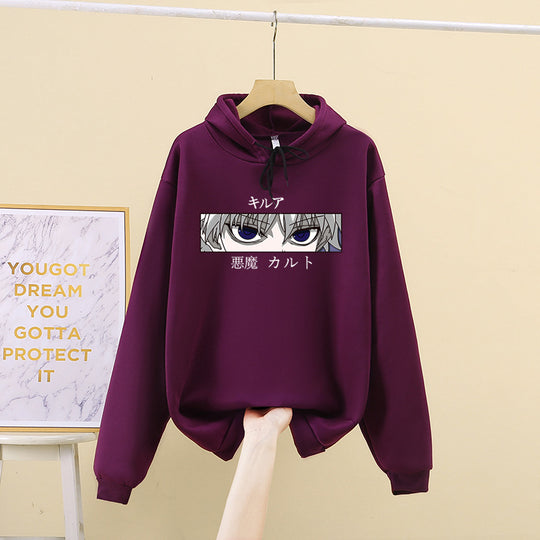 Unisex nan oversized Kapuzenpullover mit anime Augenprint und weicher Baumwollmischung Shop Nory