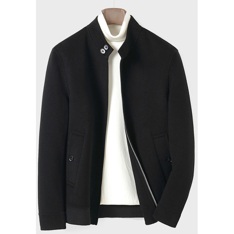 Herren Moderner Wollmix-Blouson mit hohem Stehkragen, verdecktem Reißverschluss und geknöpften Eingrifftaschen Shop Nory