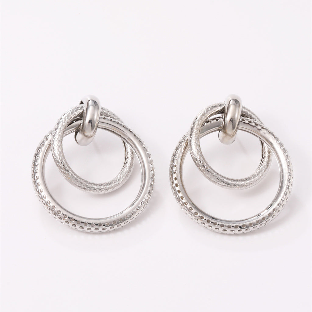 Damen Hängende Ohrringe mit elegantem, geschwungenem Ringdesign Shop Nory