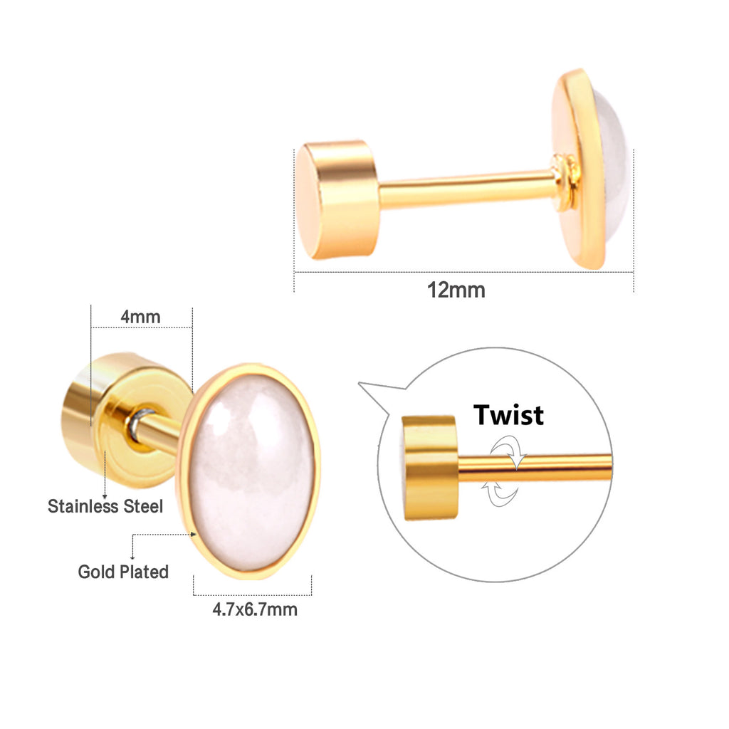 Damen Ohrstecker aus antiallergischem Edelstahl mit elegantem, geschwungenem Design Shop Nory